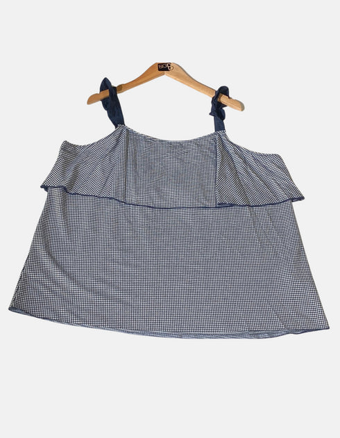 Gingham Off-Shoulder Ruffle Top
